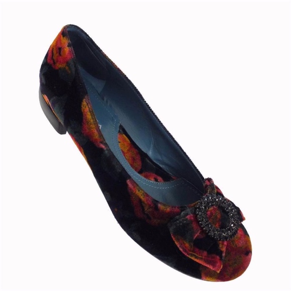 Via Spiga Shoes - Via Spiga Floral Velvet Bow Flats